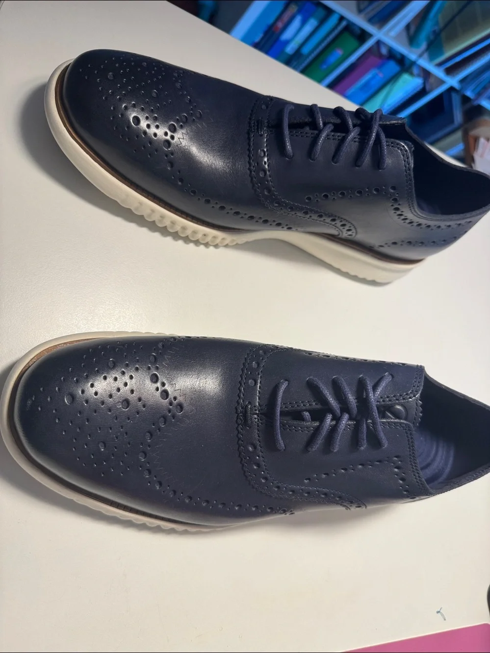 Cole Haan zero grand Wingtip Oxford - 10.5 Navy Men’s Dress Sneaker